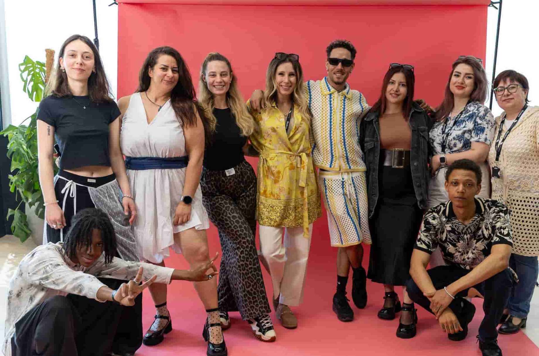 a group of people posing