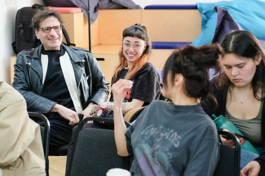 people sitting and talking