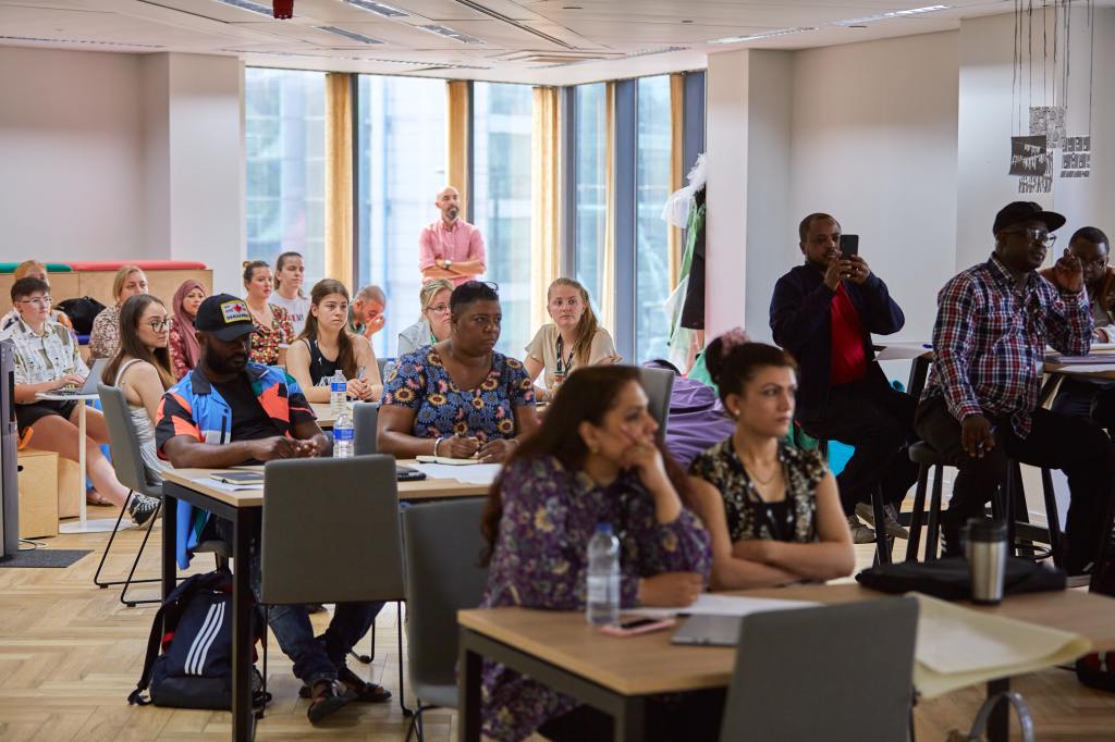 LCCA students from business management and entrepreneurship at a lecture