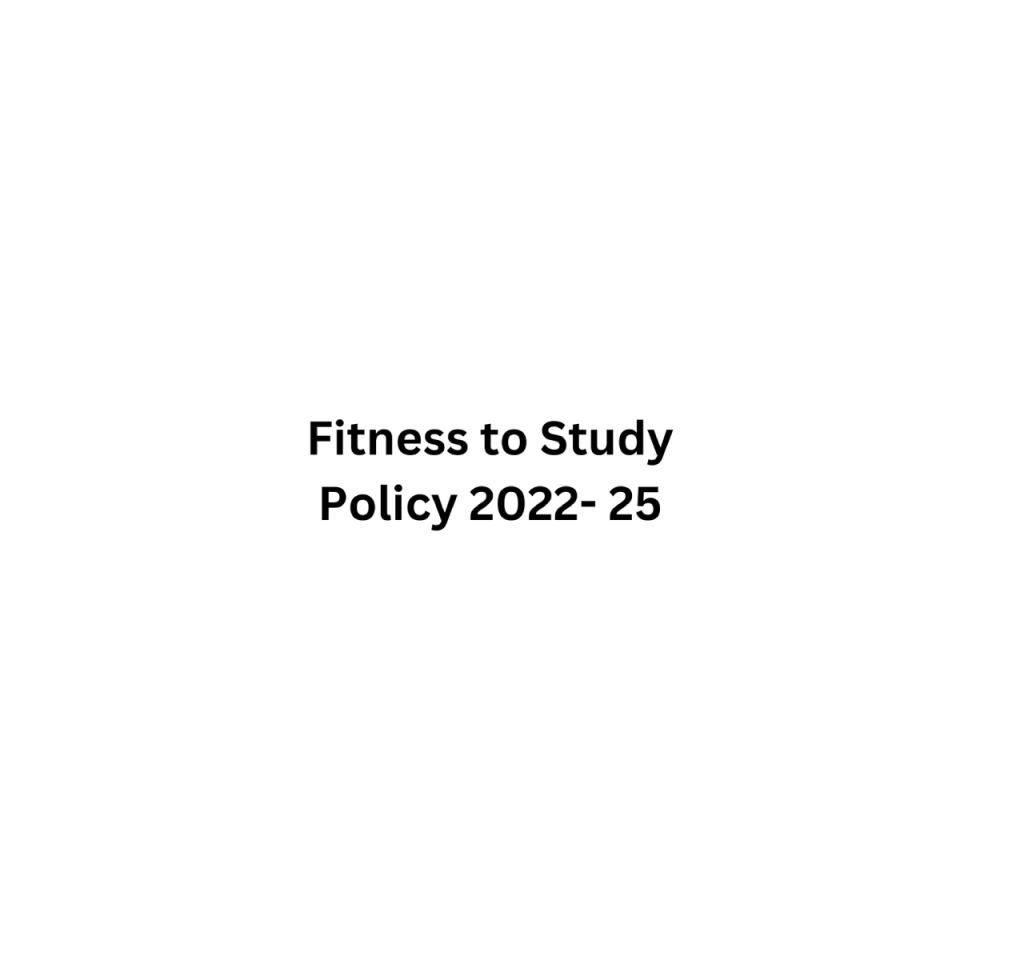 Fitness to Study Policy