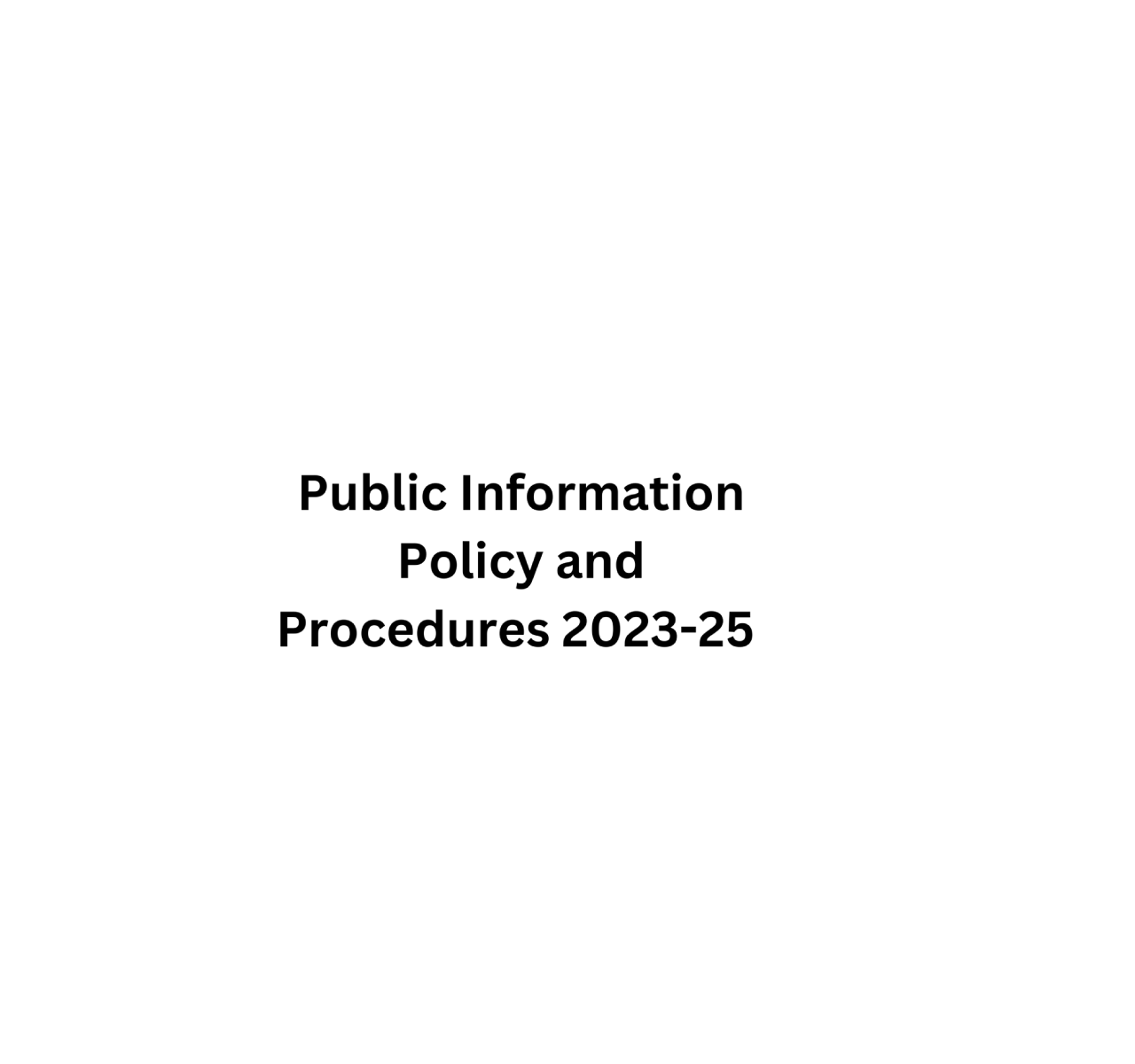 Public Information Policy and Procedures