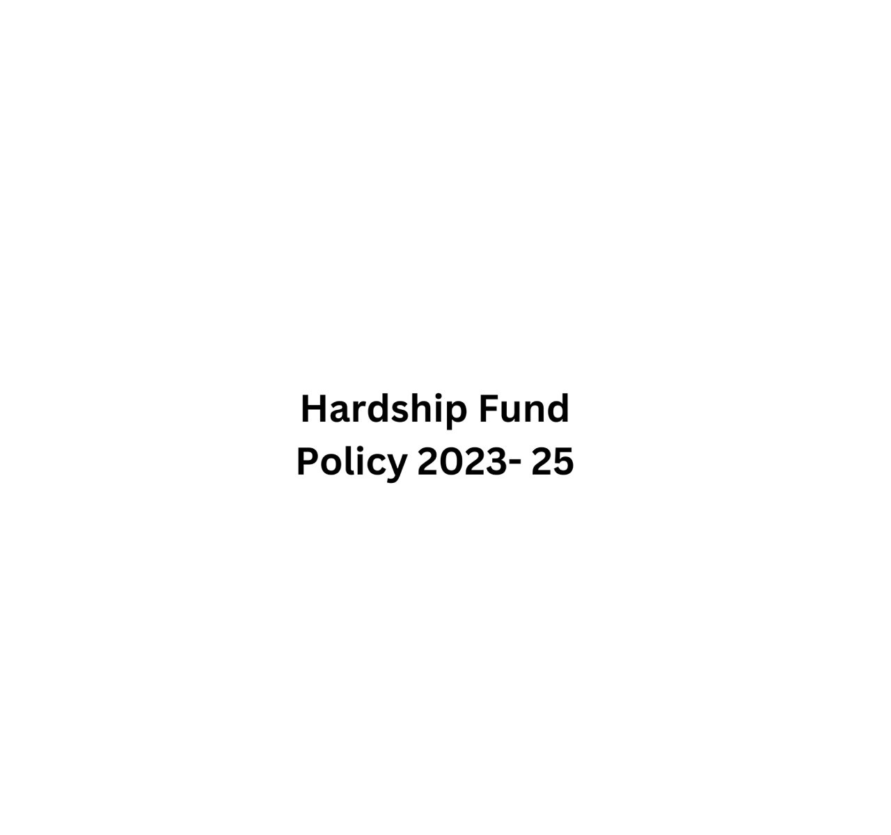 Hardship Fund Policy