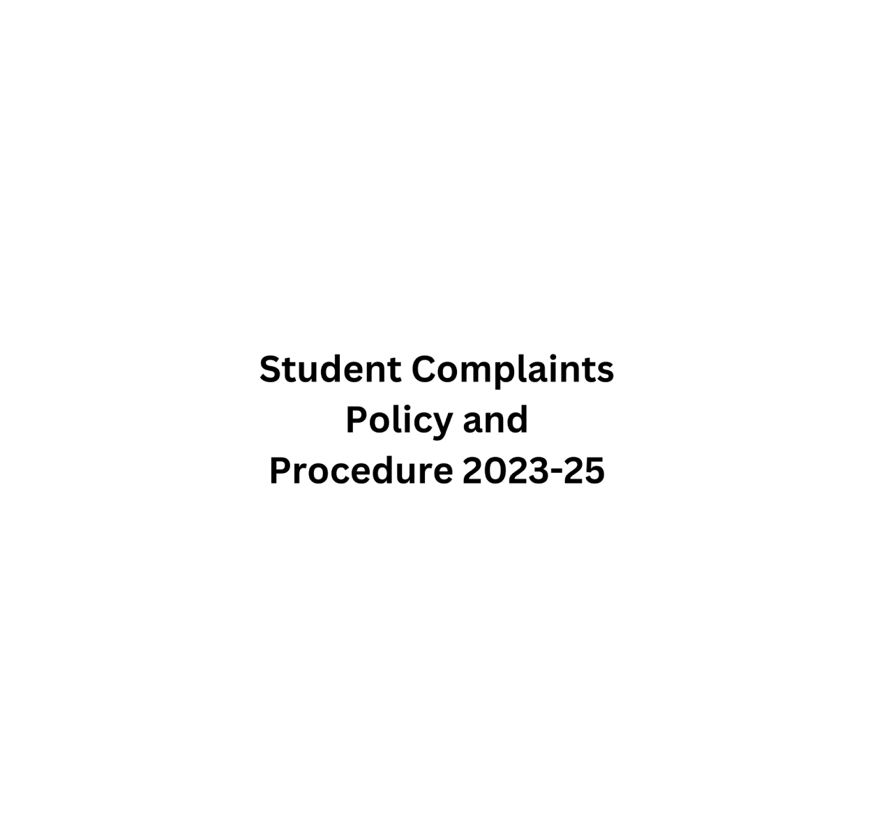 Students Complaints Policy and Proedures