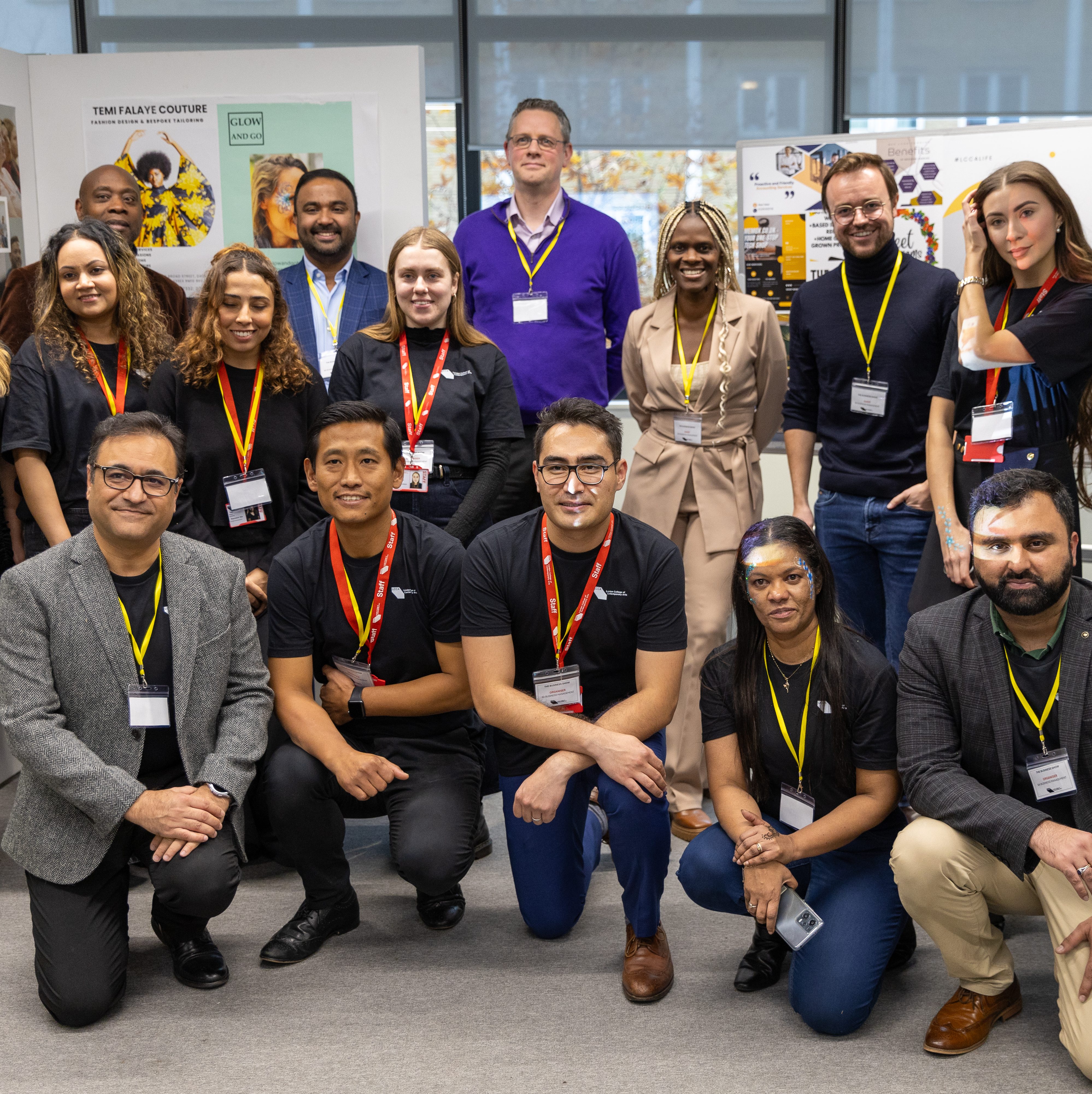 Group of students smiling during an event