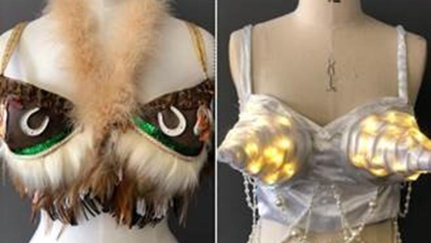 2 mannequins with clothes on it