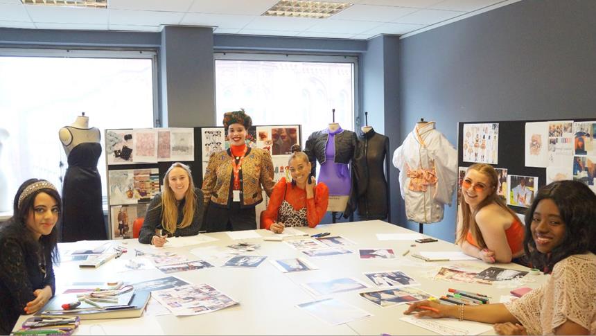 students in fashion classroom