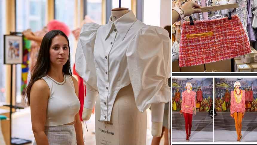 a collage of a person's fashion work