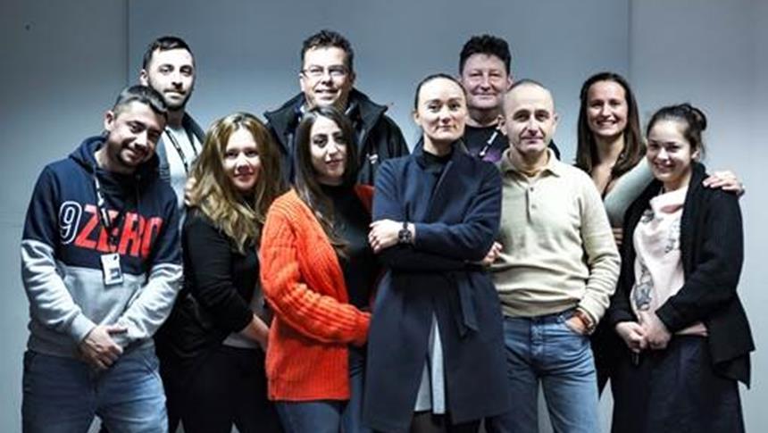 students smiling and posing