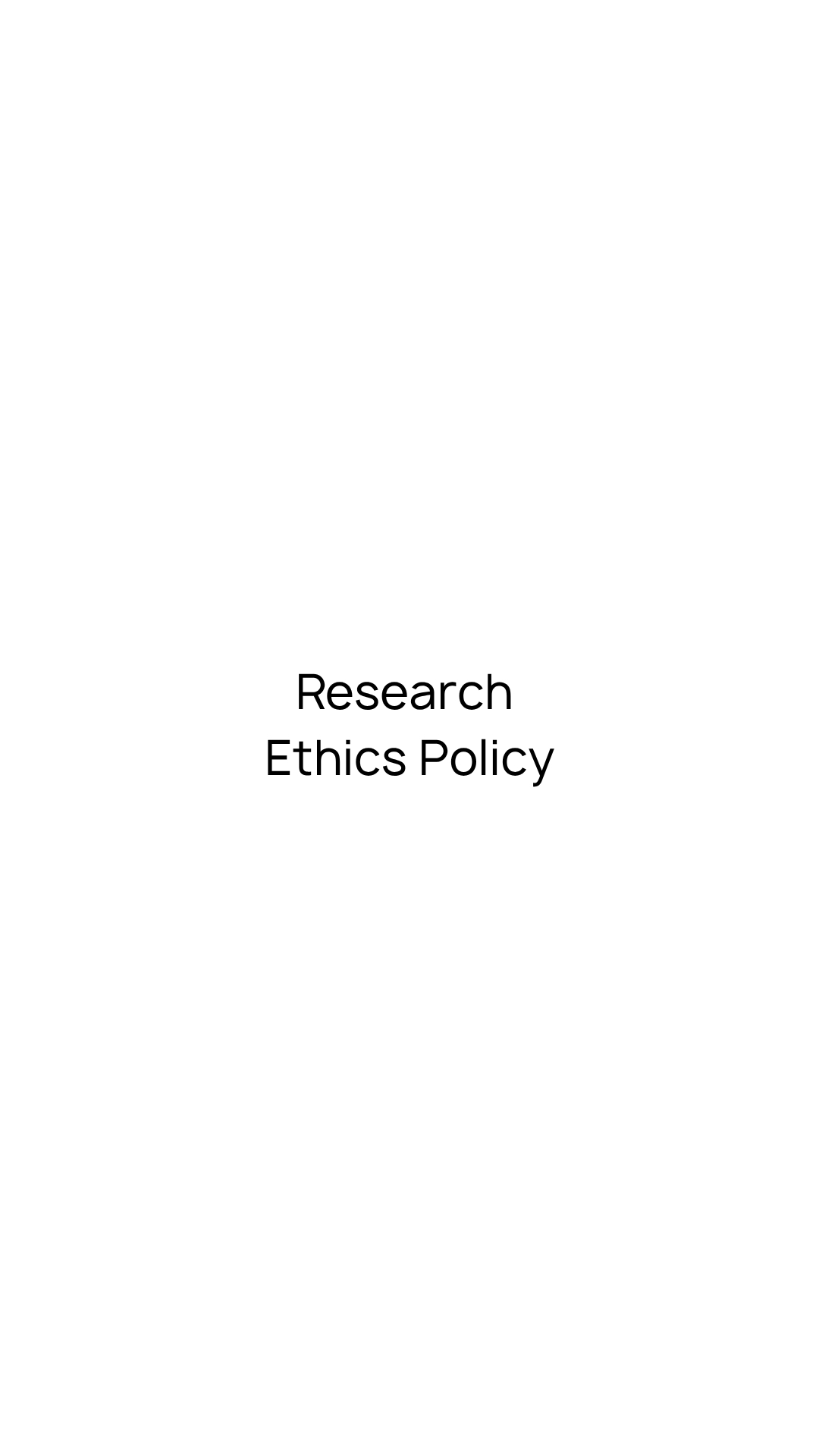 Research Ethics Policy