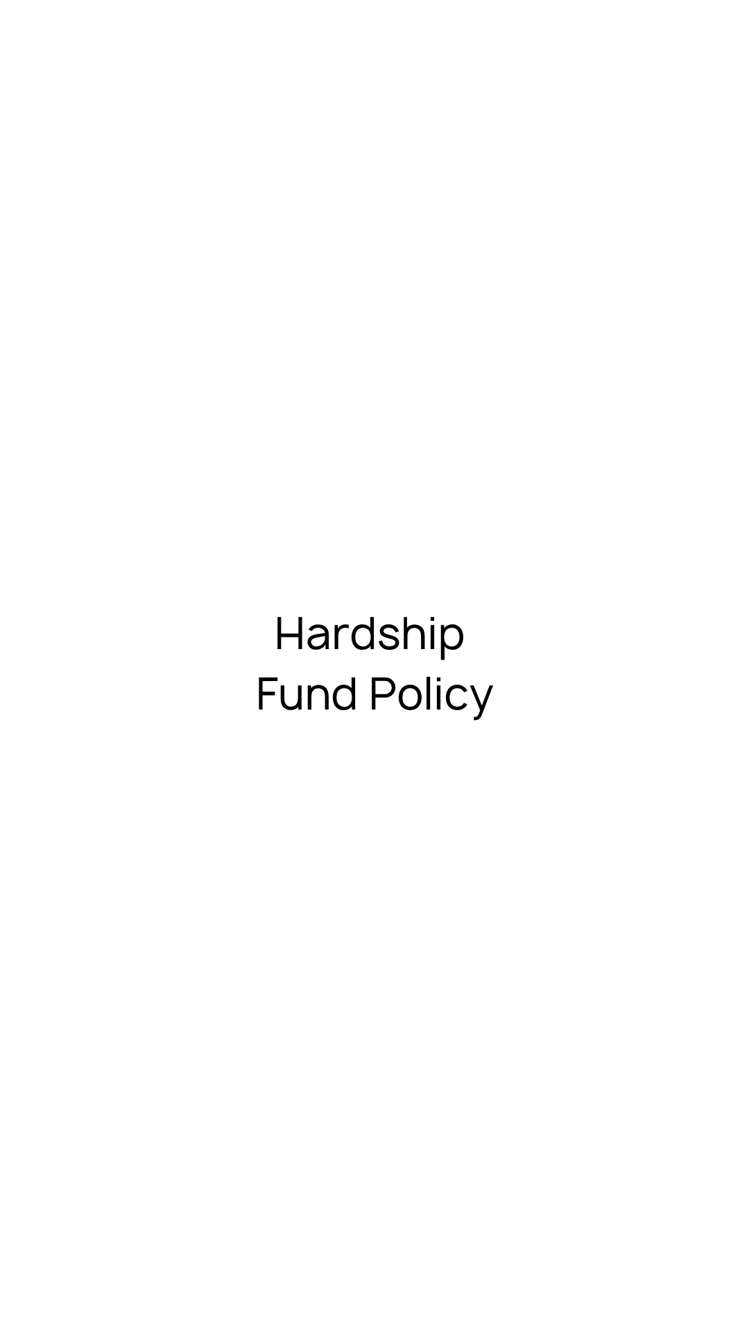 Hardship Fund Policy
