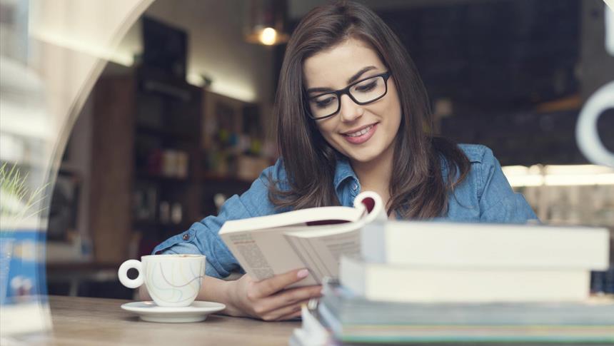 a person reading a book