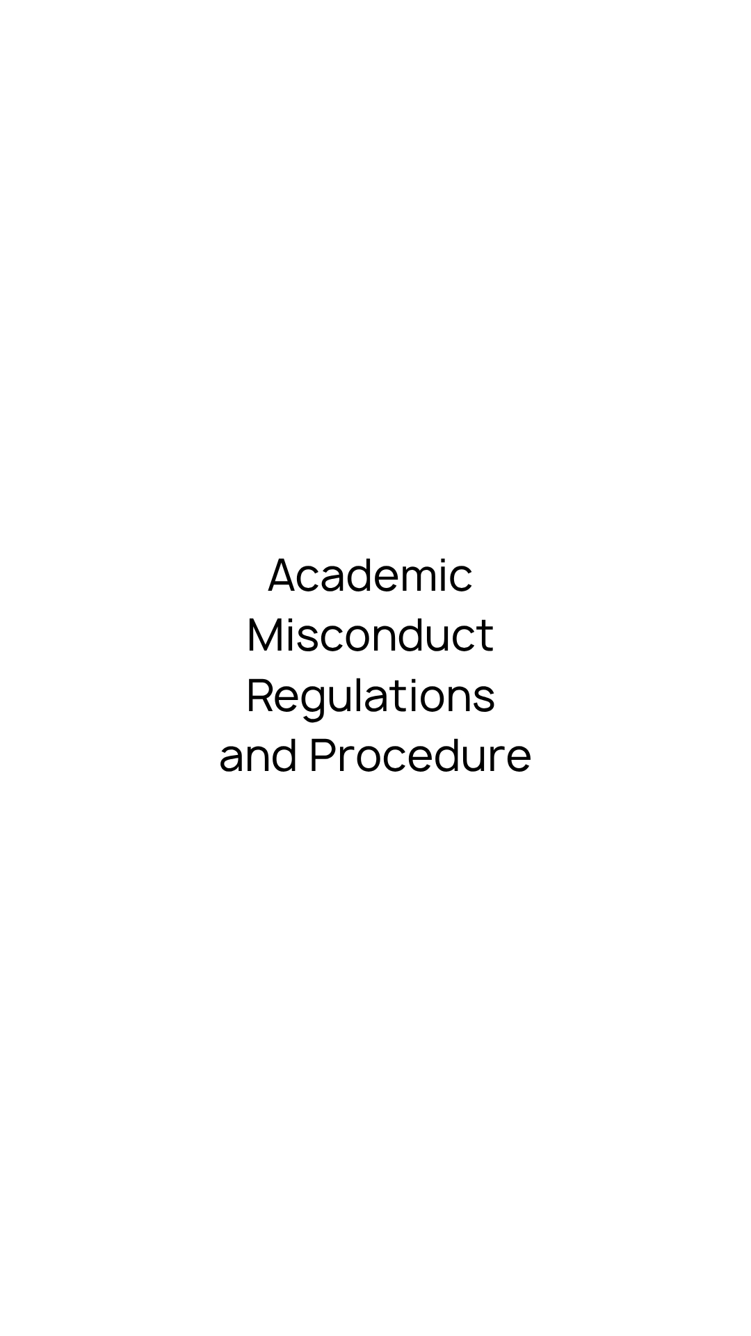 Academic Misconduct Regulations and Procedure