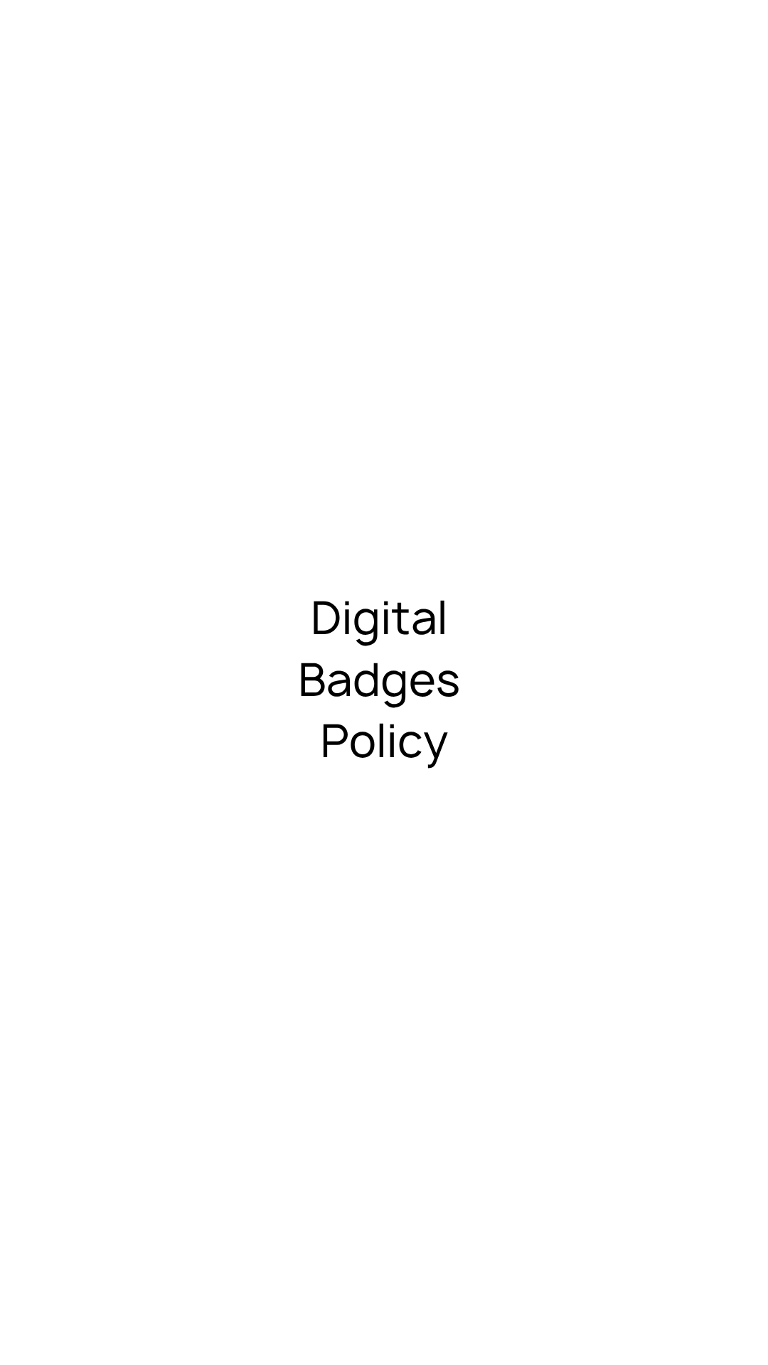 Digital Badges Policy