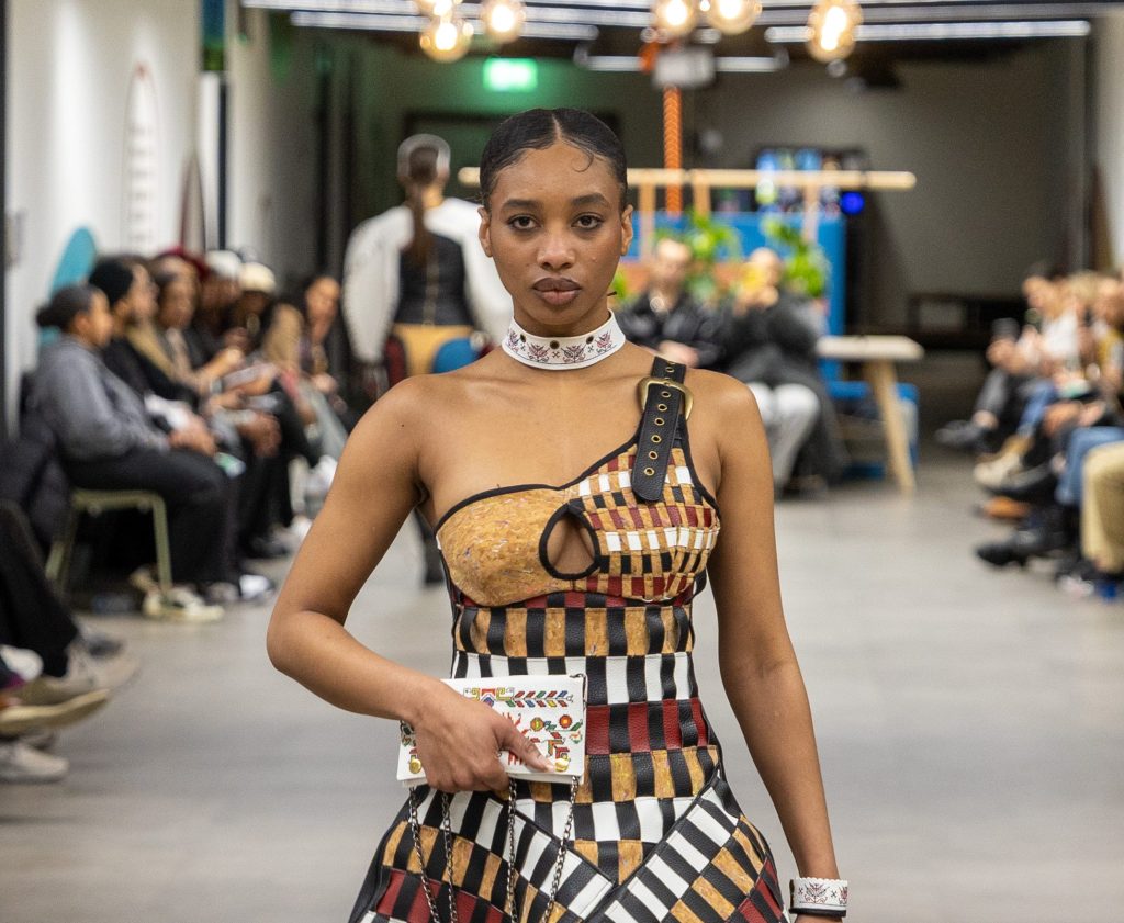 a women at a catwalk