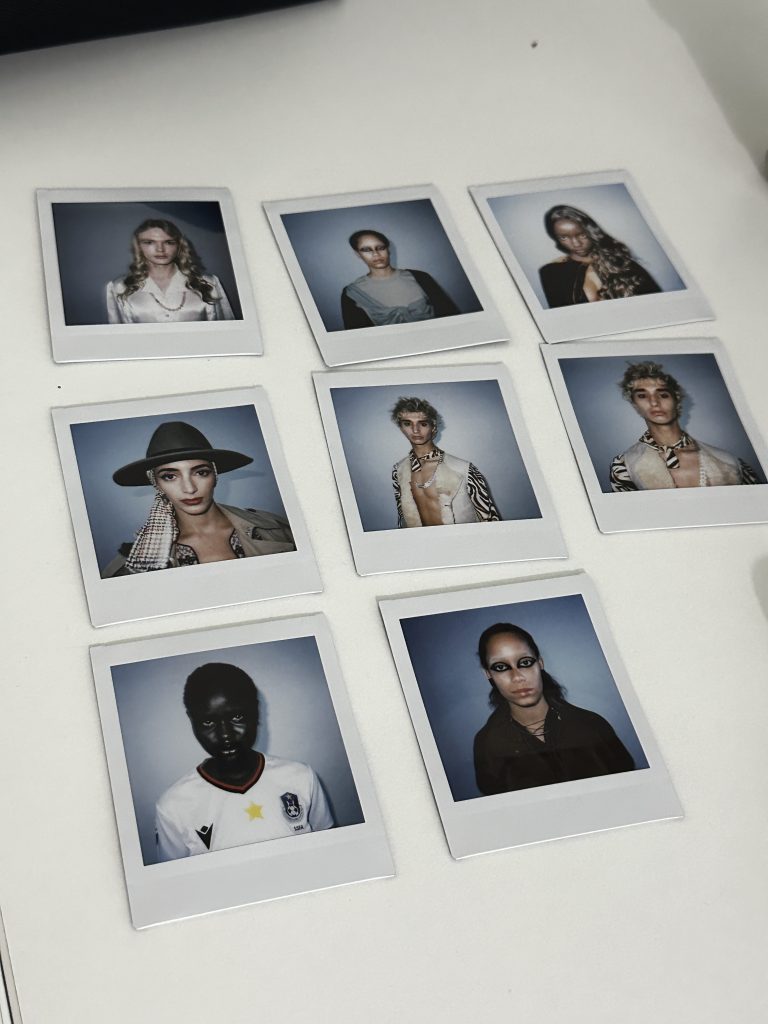 Polaroids of a fashion behind the scenes model headshots