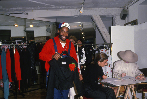Fashion Designer Patrick Kelly in his Paris studio circa 1988 in Paris, France. 
