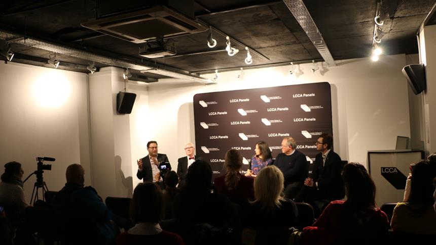 people giving speeches