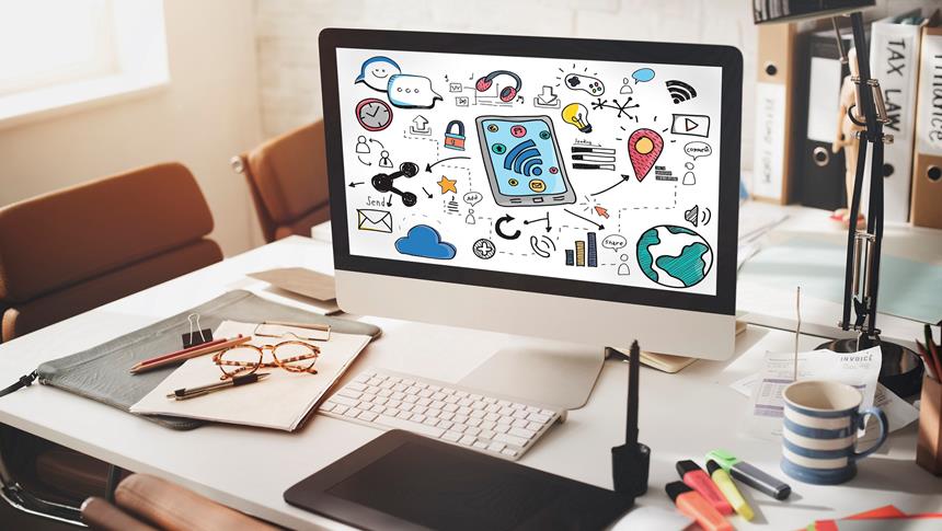 a screen with doodles