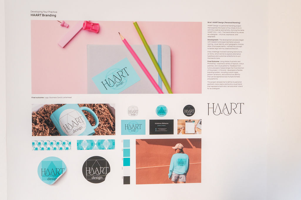 Graphic Design student work showcasing - HAART brand design project